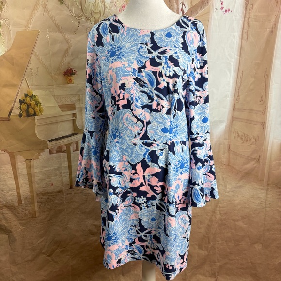 NEW Lilly Pulitzer Kayla Blue and Pink Floral Dress - Picture 4 of 13